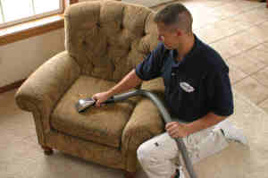 Upholstery cleaning experts in Bunbury apply protectants and sanitisers to fight furniture stains and bacteria - image