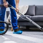 Cleaning Carpet with Vacuum Cleaner